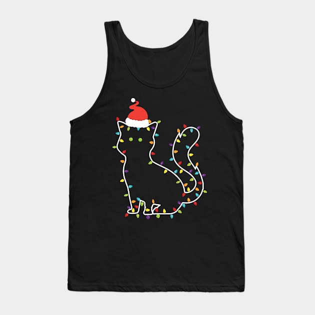 Christmas Cat Made of Lights Tank Top by displace_design